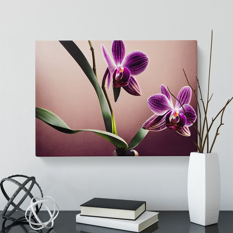 Bright Orchid Flowers - Wrapped Canvas, 35cm H x 50cm W x 3cm D