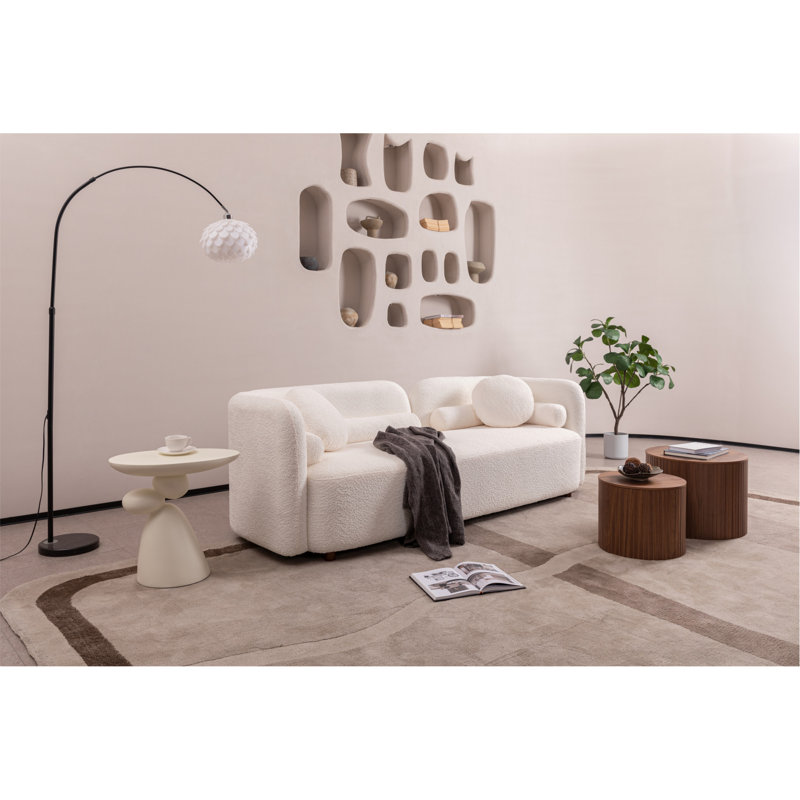 Table basse avec décoration, Blanc laiteux
