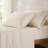 Linear Cotton Sheets Cream 4 Piece Set King-116543536-116543537