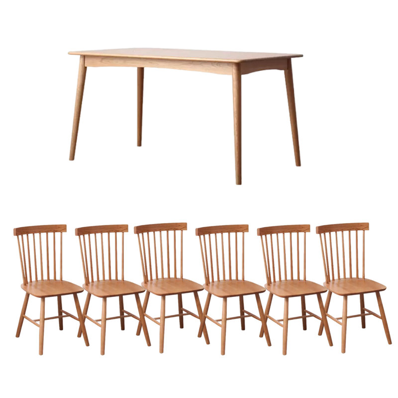 Table rectangulaire en bois massif domestique simple, 31.49" H x 55.11" W x 29.52" D