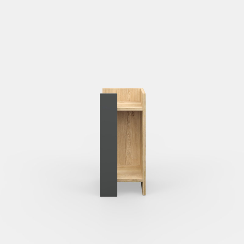 Halie Nightstand, Oak/Anthracite, 1
