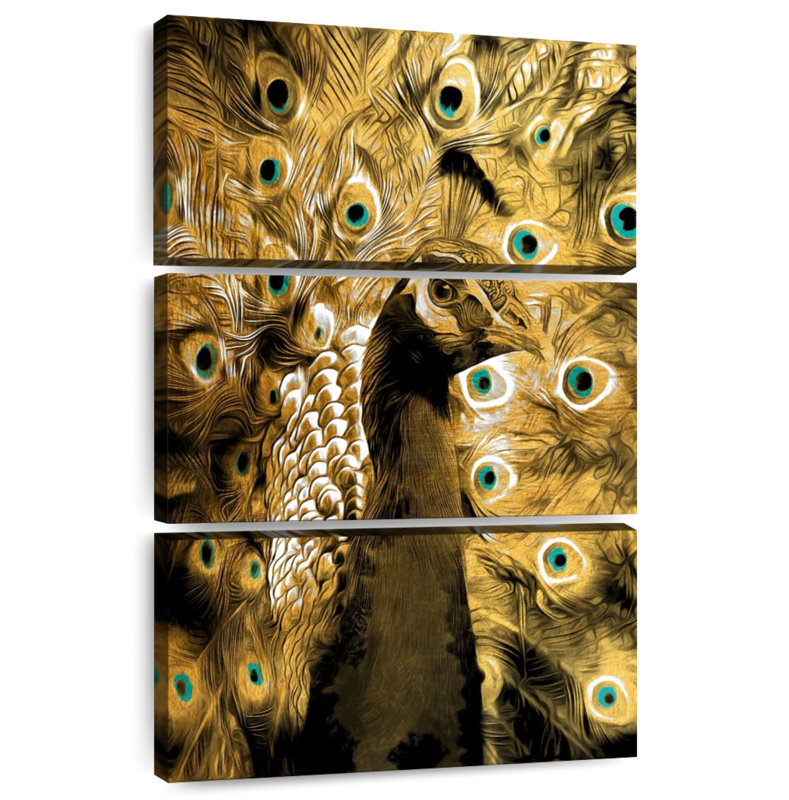 Brampt Gold Peacock, 45" H x 28" W