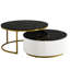 Table basse gigogne moderne cannelée en noir et or
