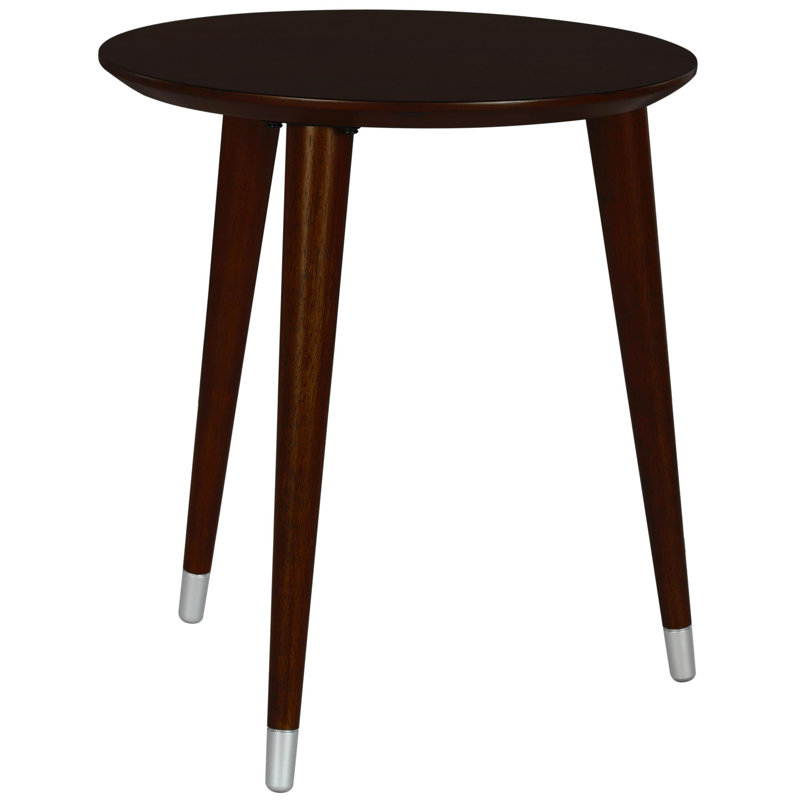 Gustavson End Table, Espresso, Espresso/Silver