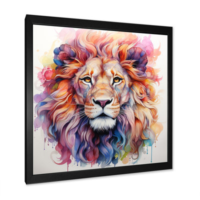 Portrait de lion royal coloré - Art mural lion