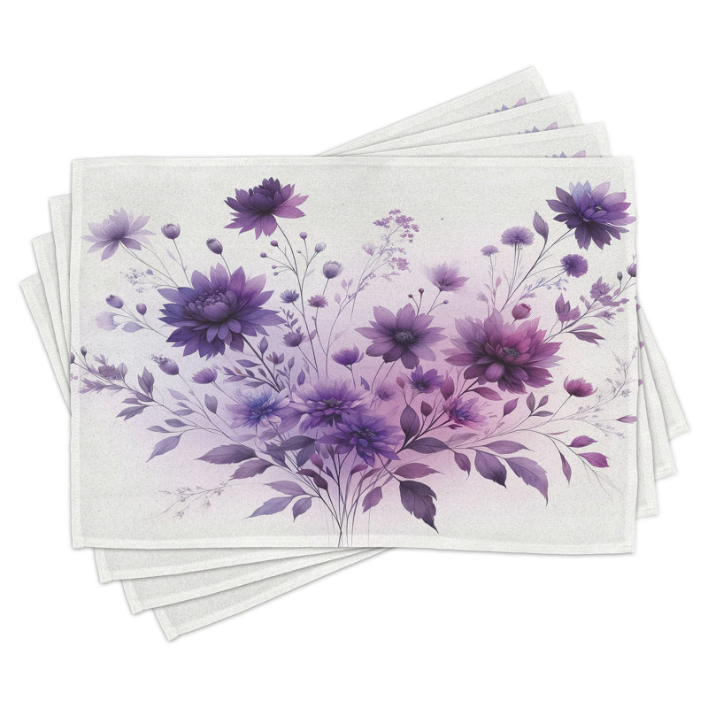 Ensemble de 4 napperons mauves Ambesonne