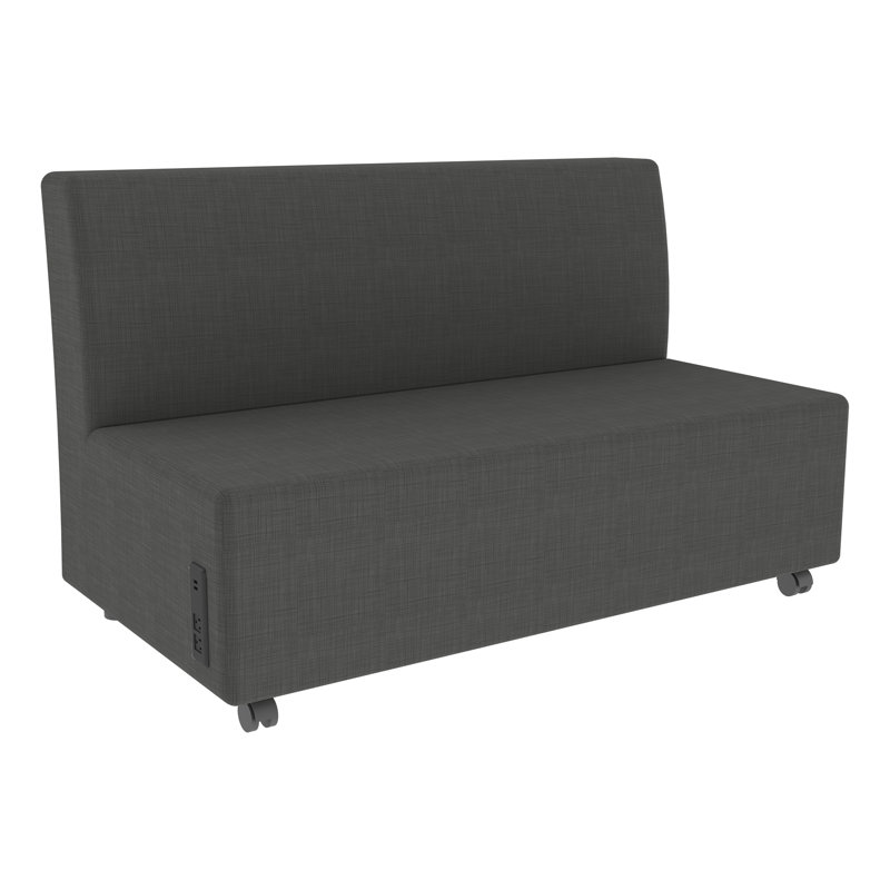 Learniture Shapes Series II Soft Seating Sofa with Casters, Outlets, and USB Ports, Gray Crosshatch