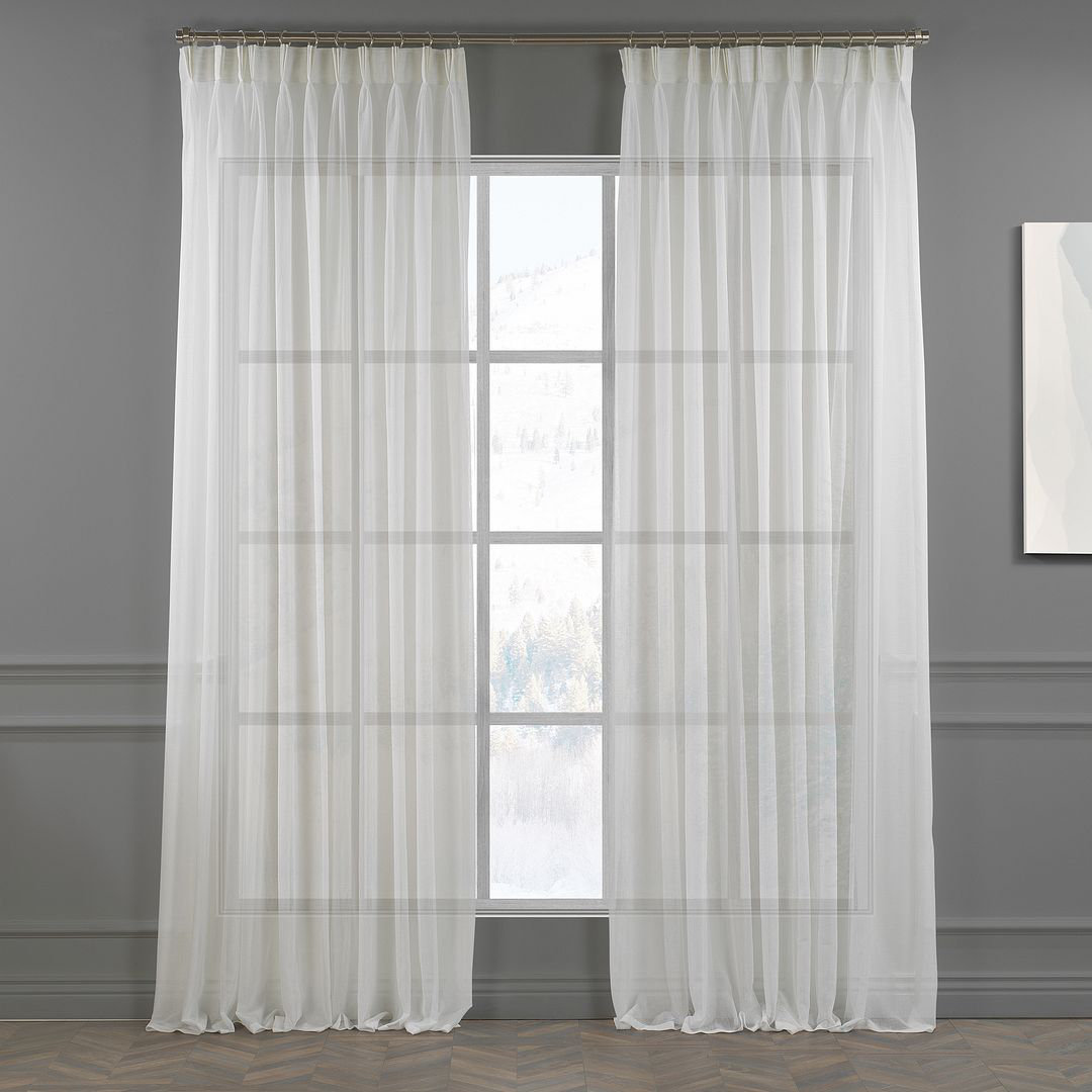 Lilijan Home & Curtain Extra Long & Extra Wide Faux Linen Sheer