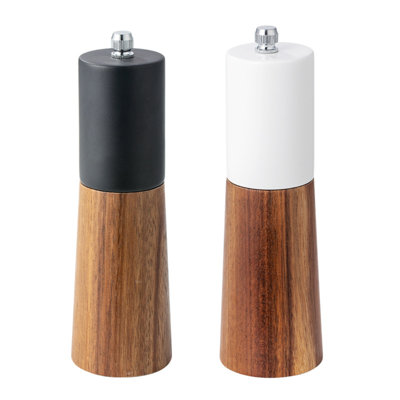 Wooden Salt And Pepper Mills With Adjustable Coarseness, Refillable Manual Pepper Mill Grinder -  SC0GO, Y-P10177