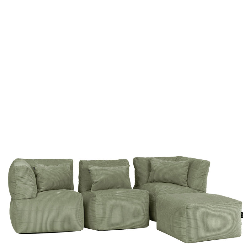 Corduroy Bean Bag Set, Sage Green