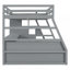 Lit mezzanine en bois avec 7 tiroirs, 2 tablettes et bureau-195696513-195696516