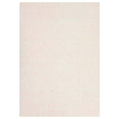 Washable Rug 5x7 Beige Rug for Living Room, Non-Shedding Foldable Modern Carpet with Non Slip Rubber Backing, Minimalist Low Pile Thin Indoor Mat for Bedroom, Nursery