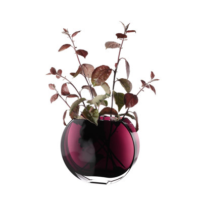 Glass - Vase - Amethyst  - Round - 9.25" Long - Heavy Durable  - Made in Europe - by Barski