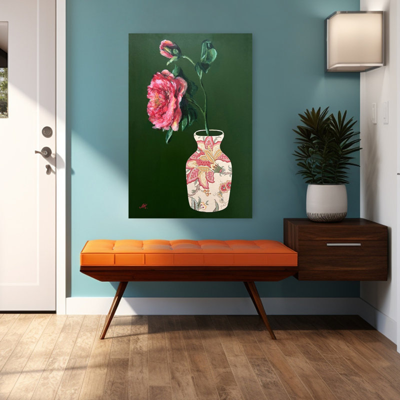 Art floral mural, H 48 po x l 32 po