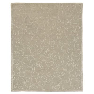 Ringlets Geometric Area Rug in Beige/Neutral