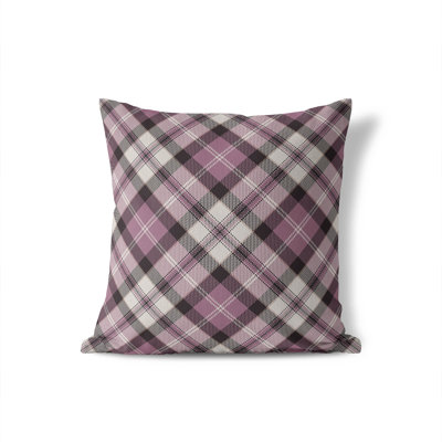 Coussin décoratif taupe Anthony Plaid