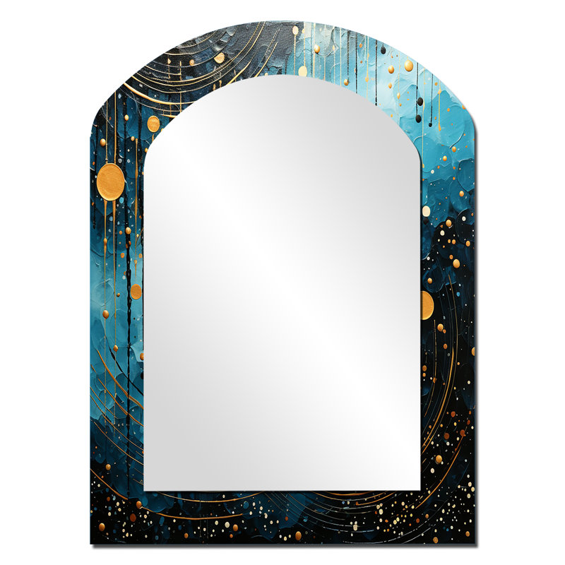 Miroir mural bleu minimaliste Moon VI - Minimalisme, 34 po x 25 po