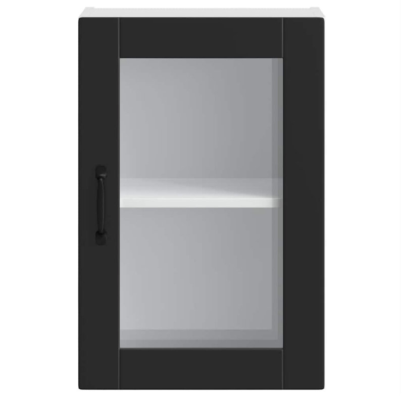 Latitude Run Kitchen Corner Base Cabinet Porto Smoked Oak Engineered Wood, Black