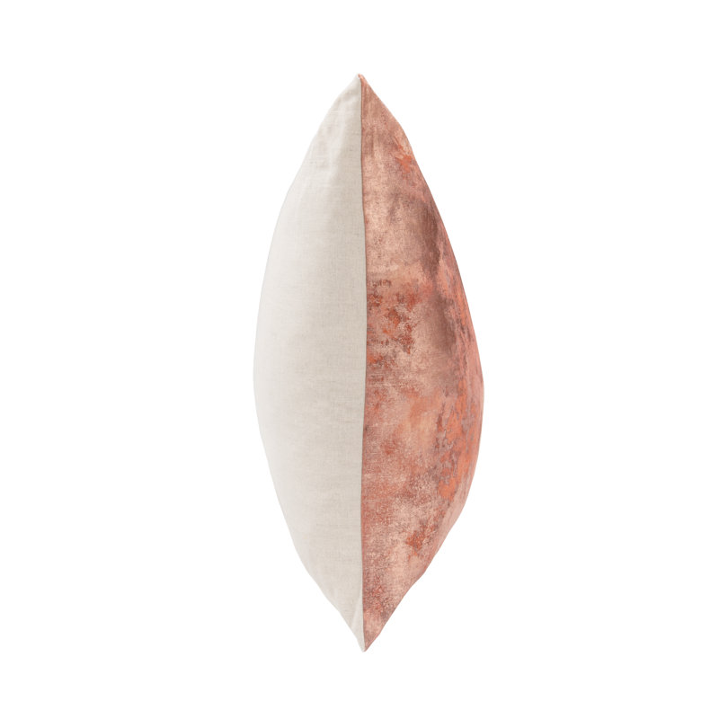 Equilibrium Abstract Linen Blend Throw Pillow, Rose Gold Abstract