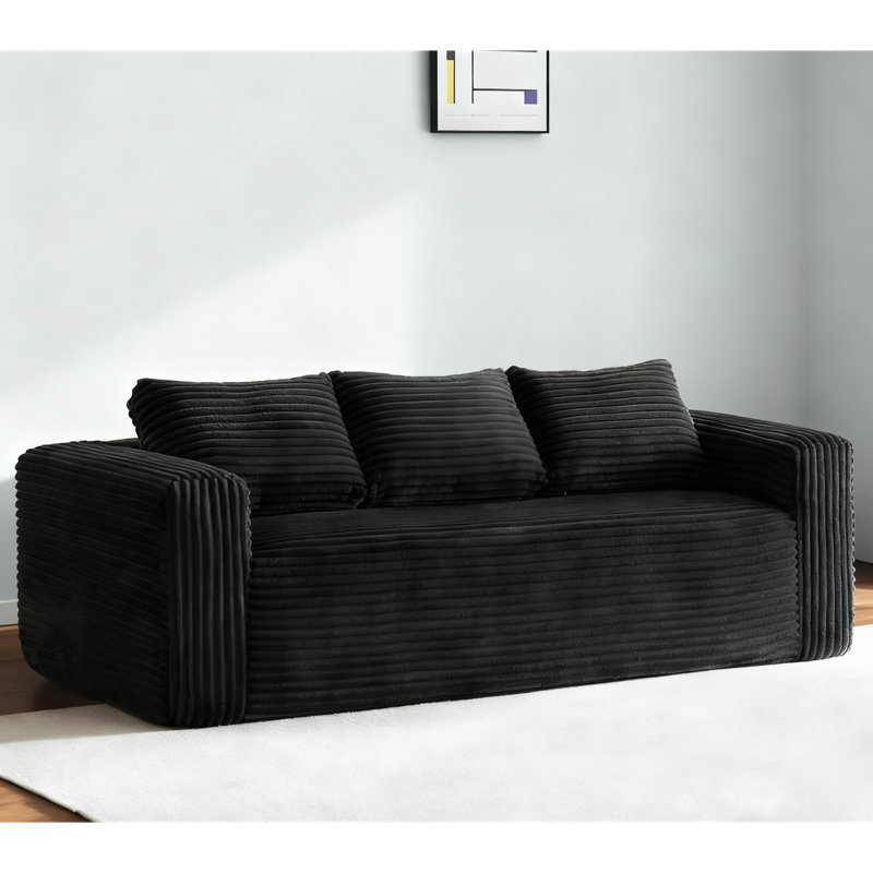 Canapé compact en velours côtelé moderne, aucun assemblage requis, idéal pour les petits espaces