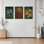 «Butterfly Tulip Forest Cardinal Rose Ladybug Daisies», reproduction d'art sur toile tendue sur toile, ensemble de 3