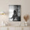 Ensemble de 1 tableau sur toile tendue représentant un portrait de mode en noir et blanc