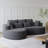 Boneless Modern Upholstered Oversized Sectional Sofa, 105-Inch Chenille 4-Seater Extra Deep & Wide Seat Curved Cloud Couch with 7 Pillows, Free Combination Sofa Couch for Living Room,Bedroom-814674781-814674783