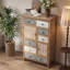 Grande armoire d'appoint vintage en bois avec 7 tiroirs et 2 portes