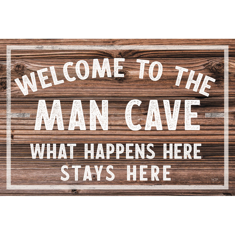 «Man Cave Welcome» sur toile par Lux + Me Designs, H 32 po x l 48 po