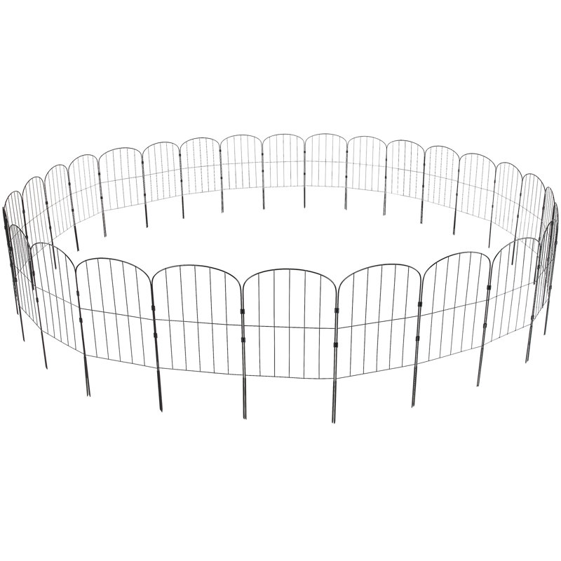 Clôture en acier au carbone noir H 24 po x l 13 po avec 28 panneaux