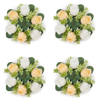 Candle Rings Wreaths Artificial Flowers Wedding Centerpieces