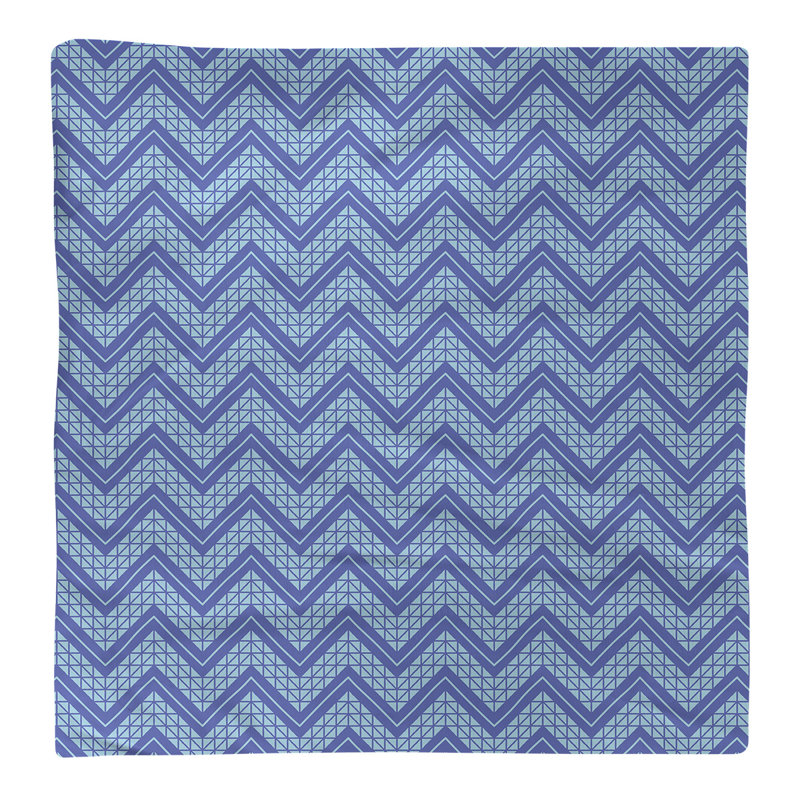 Serviette de coton à la main inversée classique Stephenie, Bleu / bleu sarcelle, H 0,1 po x l 22 po x P 22 po, Sergé de coton