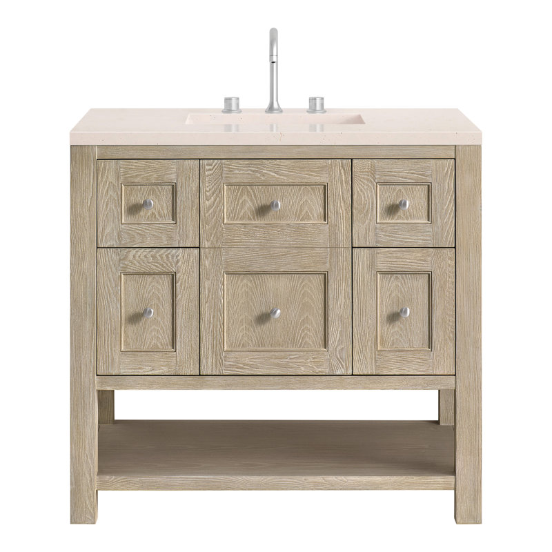Breckenridge 36'' W Single Vanity, Whitewashed Oak, 8" Widespread, Parisien Bleu