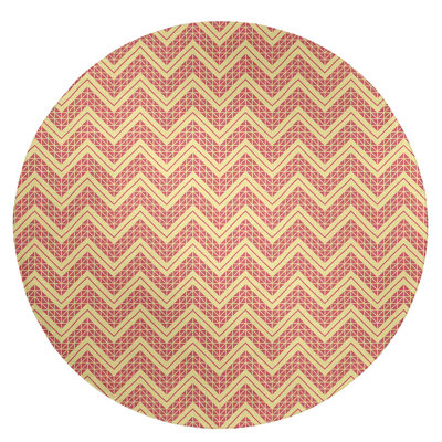 Tapis orange/jaune foncé à chevrons à main