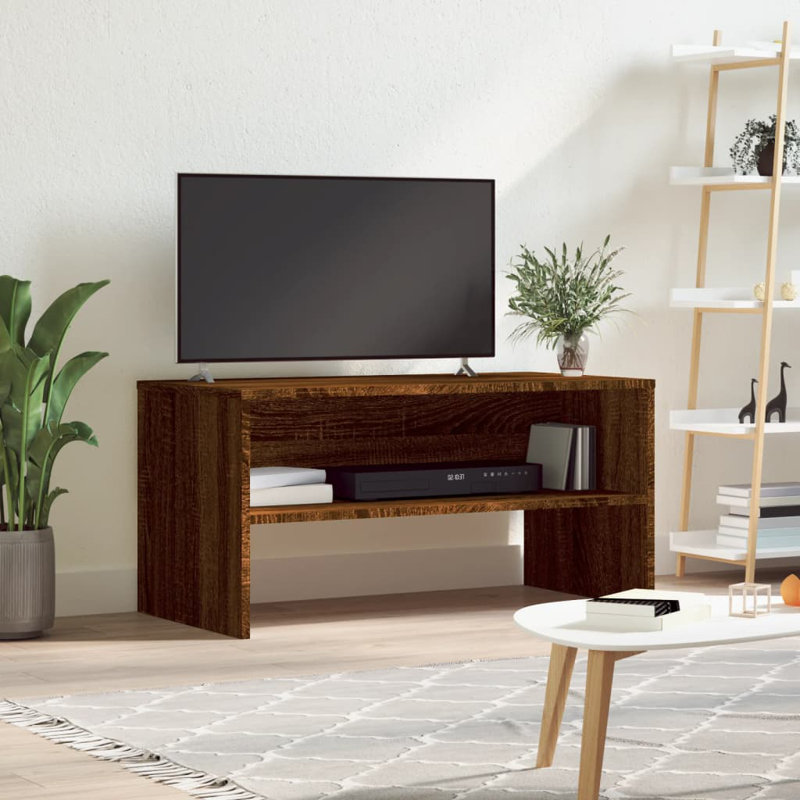 Havard Unfinished TV Stand, 40cm H x 80cm W x 40cm D, Brown Oak