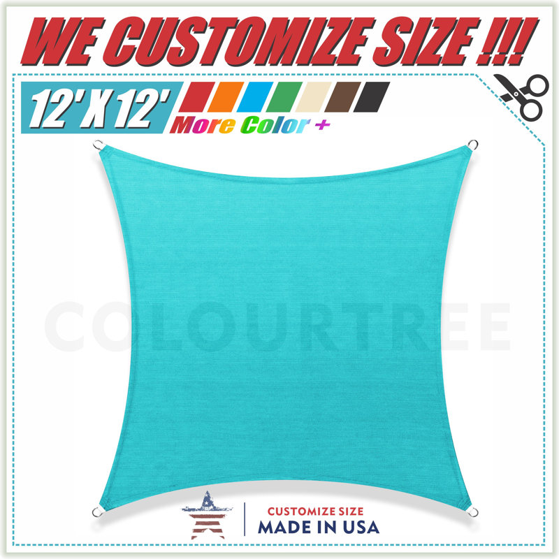 Personnalisez la voile d'ombrage carrée 21 ', Turquoise
