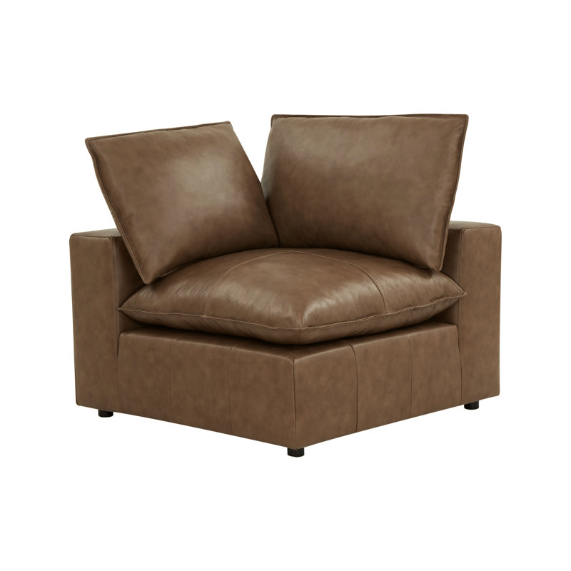 Hadleigh Brown Leather Corner Chair