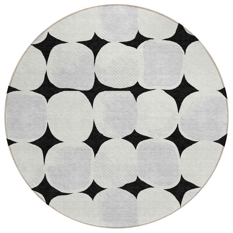 Malek Abstract Indoor / Outdoor Rug, Round 8'