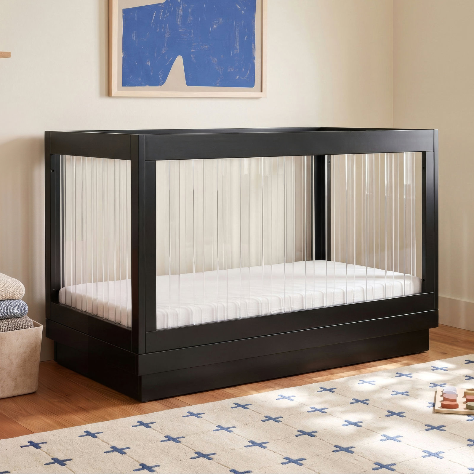 Harlow Pine 3-in-1 Convertible Crib, Black