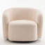 Fauteuil demi-tonneau pivotant rembourré Munehito-986386208