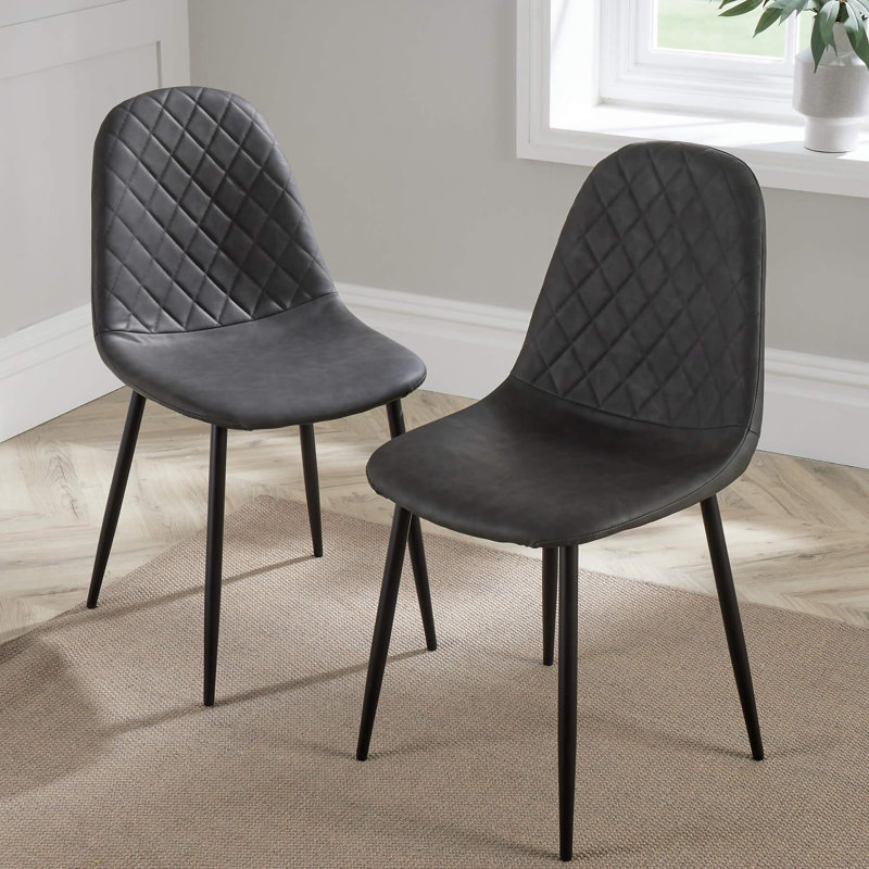 Carnlougherin Padded Fabric Metal Dining Chairs