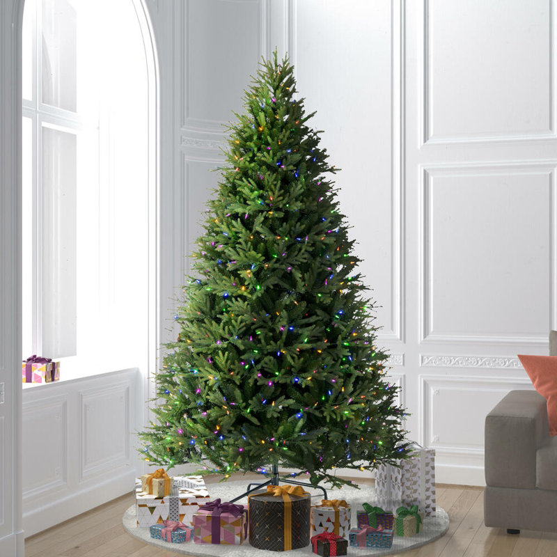 9' H Lighted Artificial Fir Christmas Tree