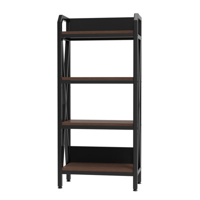 Support de cuisson avec support de rangement à 4 couches - support de cuisine en bois en métal, d'une longueur de 25,60 po, adapté au garage, au garde-manger, à la salle de bain
