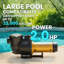 Pompe de piscine XtremepowerUS 2HP avec moteur à deux vitesses, 5850GPH