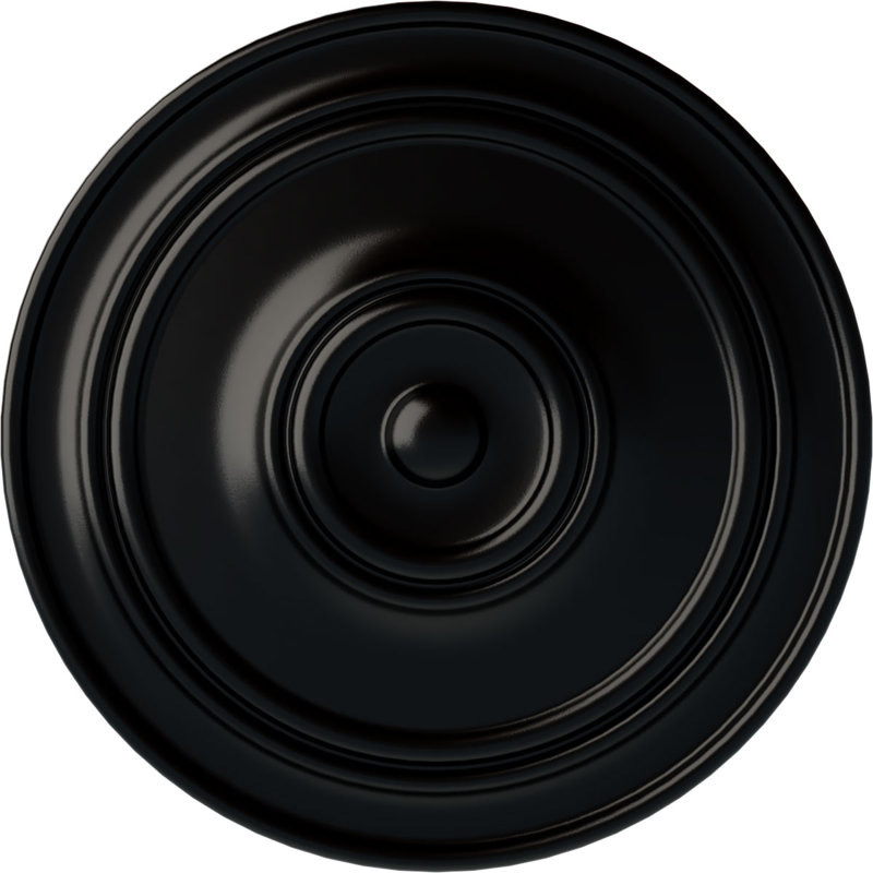 Médaillon de plafond classique Endurathane, 21 7/8 po x P 2 3/8 po (pour auvents jusqu'à 5 1/2 po), Noir de jais