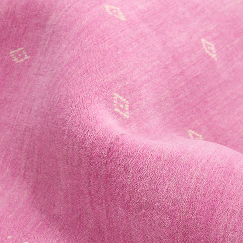 Simi Hand Knotted Cotton/Wool Southwestern Area Rug, Pink, Rectangle 5' x 8'