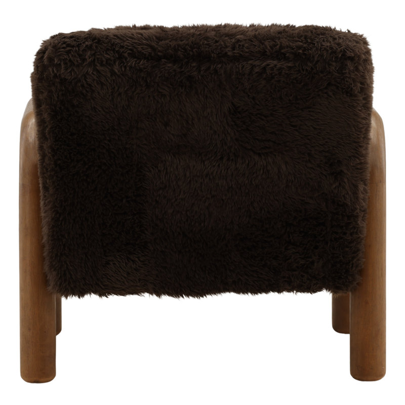 Johnson Faux Fur Occasional Chair, Sand, Brown
