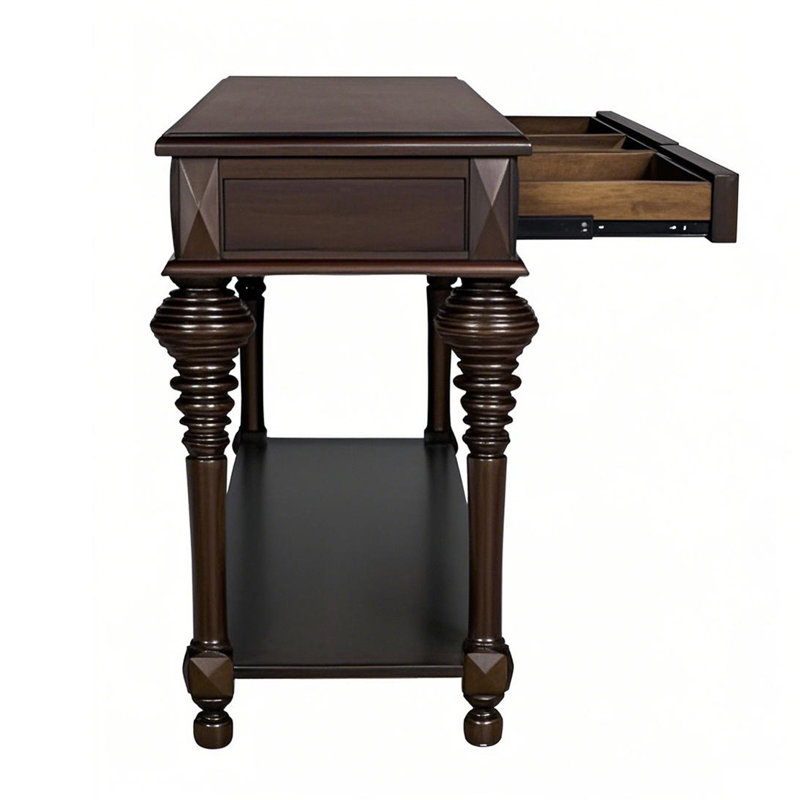 Console Retro Classical, H 33,86 po x l 59,06 po x P 17,72 po, Bois brun foncé