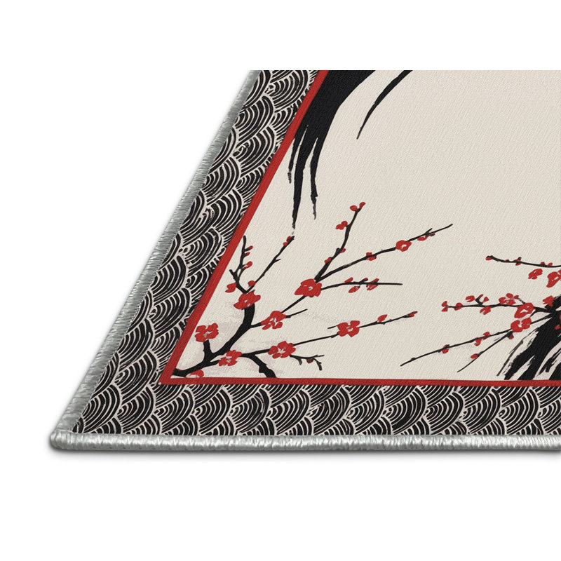 Scarlet Strokes Rug, Square 8'