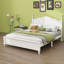 Structure de lit plateforme, lit plateforme de style rétro avec support en lattes de bois-1859241486